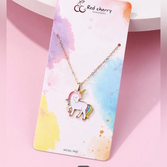2 FOR $15 BUNDLE New with cute card. Girls unicorn 🦄 pendant necklace bunny 🐰 - Picture 2 of 4